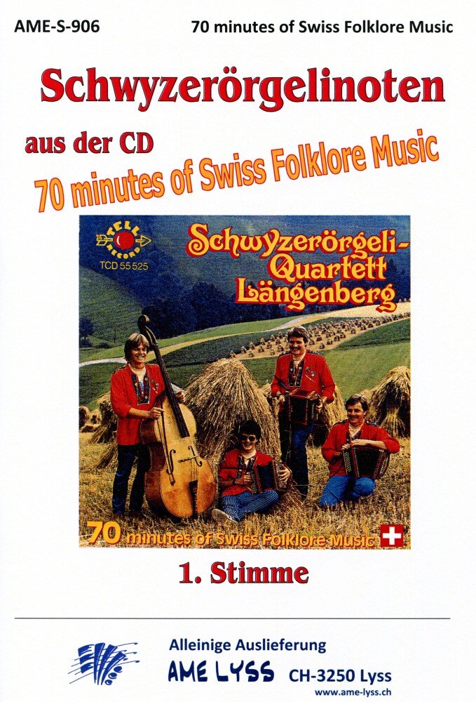 SQ Längenberg aus der CD 70 minutes of "Swiss Folklore Music" Kompositionen für das 18-bässige Schwyzerörgeli im Griffschrift-Notensystem.
