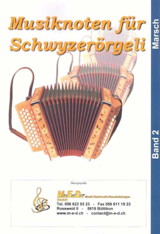 Kompositionen für das 18-bässige Schwyzerörgeli im Griffschrift-Notensystem.
