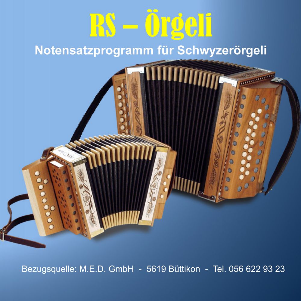 Notensatzprogramm für Schwyzerörgeli vom Musikverlag Schärli für PC